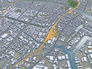 Yokkaichi Mie city Japan 35km 3D Model