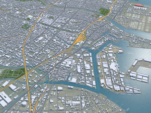 Yokkaichi Mie city Japan 35km Modelo 3D
