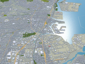 Yokkaichi Mie city Japan 35km Modelo 3D