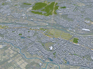 Yokkaichi Mie city Japan 35km Modelo 3D