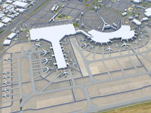 Algiers International Airport Houari Boumediene 20km 3D Model