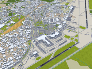 Algiers International Airport Houari Boumediene 20km Modelo 3D