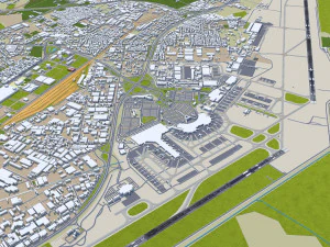 Algiers International Airport Houari Boumediene 20km 3D Model