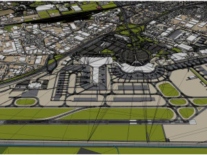 Algiers International Airport Houari Boumediene 20km 3D Model