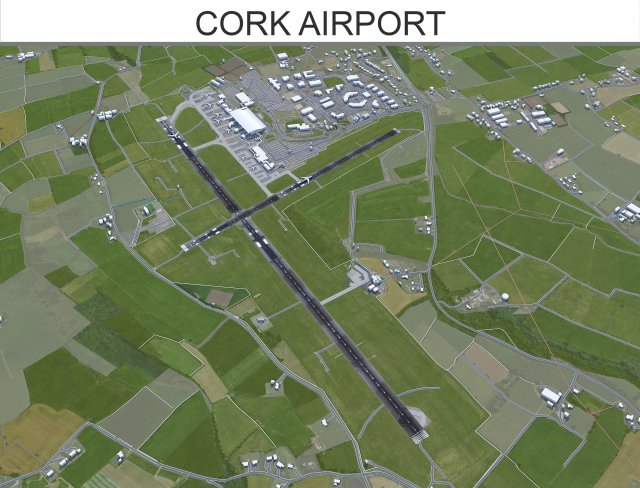Cork Airport 10km 3D Model .c4d .max .obj .3ds .fbx .stl .blend 