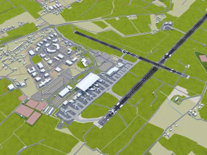 Cork Airport 10km 3D Model