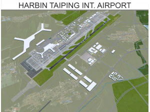 Aeroporto internazionale di Harbin Taiping a 10 km Modello 3D