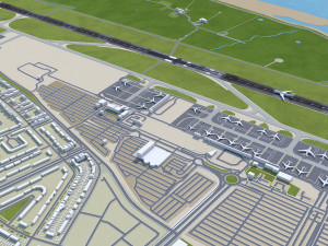 Liverpool John Lennon Airport 10km Model 3D