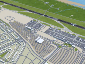 Aeroporto John Lennon de Liverpool 10 km Modelo 3D