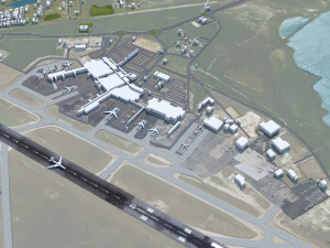 Lynden Pindling International Airport Nassau 15km 3D Model