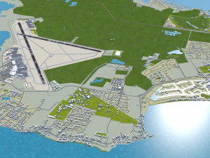 Lynden Pindling International Airport Nassau 15km 3D Model