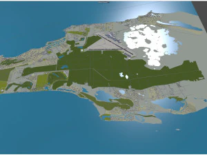 Lynden Pindling International Airport Nassau 15km 3D Model