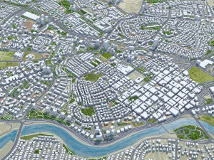 Beer Sheva city Israel 20km 3D Model
