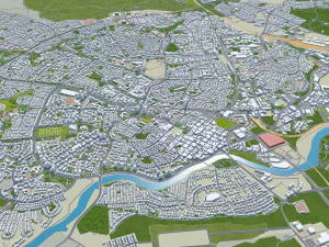 Beer Sheva city Israel 20km 3D Model