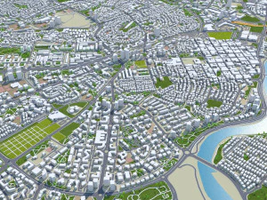 Beer Sheva city Israel 20km 3D Model