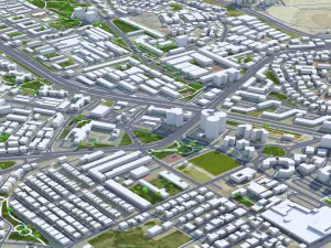 Beer Sheva city Israel 20km 3D Model