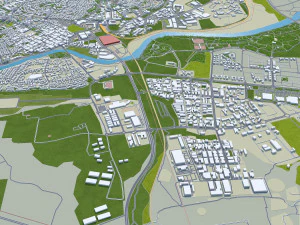 Beer Sheva city Israel 20km 3D Model