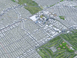 Beverley Hills city California USA 15km 3D Model