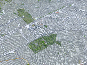 Beverley Hills city California USA 15km 3D Model