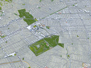Beverley Hills city California USA 15km 3D Model