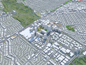 Beverley Hills city California USA 15km 3D Model