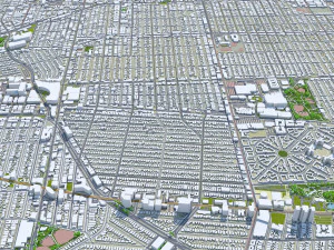 Beverley Hills city California USA 15km 3D Model