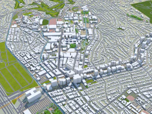 Beverley Hills city California USA 15km 3D Model