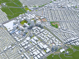 Beverley Hills city California USA 15km 3D Model