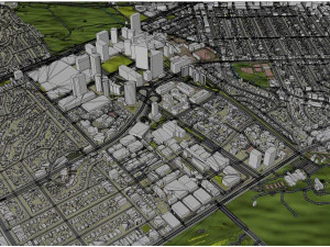 Beverley Hills city California USA 15km 3D Model