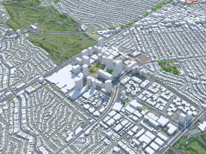 Beverley Hills city California USA 15km 3D Model