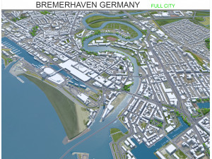 Bremerhaven city Germany 25km Modelo 3D