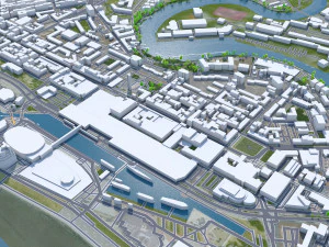 Cidade de Bremerhaven Alemanha 25 km Modelo 3D