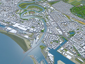 Bremerhaven city Germany 25km Modelo 3D