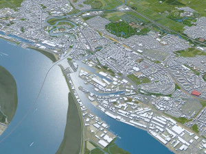 Cidade de Bremerhaven Alemanha 25 km Modelo 3D