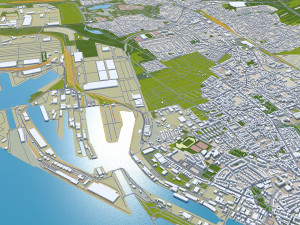 Bremerhaven city Germany 25km Modelo 3D