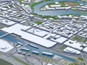 Cidade de Bremerhaven Alemanha 25 km Modelo 3D