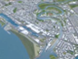 Cidade de Bremerhaven Alemanha 25 km Modelo 3D