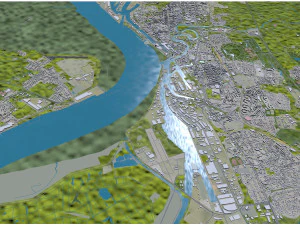 Cidade de Bremerhaven Alemanha 25 km Modelo 3D