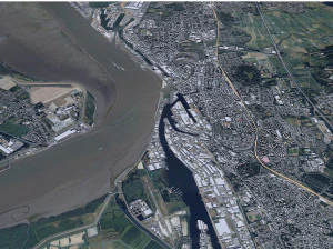 Cidade de Bremerhaven Alemanha 25 km Modelo 3D