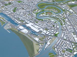 Bremerhaven city Germany 25km Modelo 3D