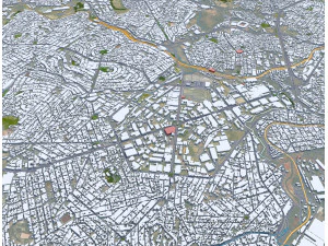 Contagem city Brazil 30km 3D Model