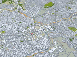 Contagem city Brazil 30km 3D Model