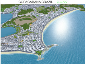 Copacabana city Brazil 10km Modelo 3D