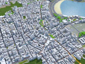 Copacabana city Brazil 10km 3D Model