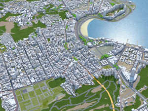 Copacabana city Brazil 10km Modèle 3D