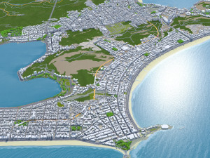 Copacabana city Brazil 10km Modèle 3D
