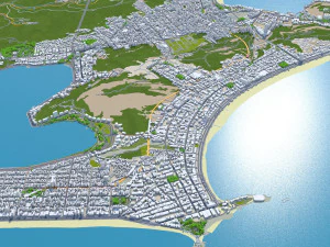 Copacabana city Brazil 10km 3D Model
