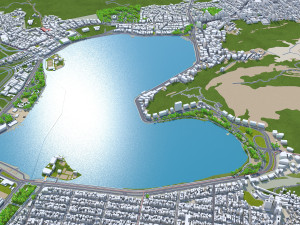 Copacabana city Brazil 10km Modèle 3D