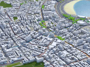Copacabana city Brazil 10km Modèle 3D