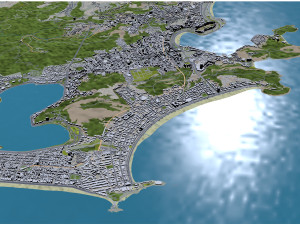 Copacabana city Brazil 10km Modèle 3D